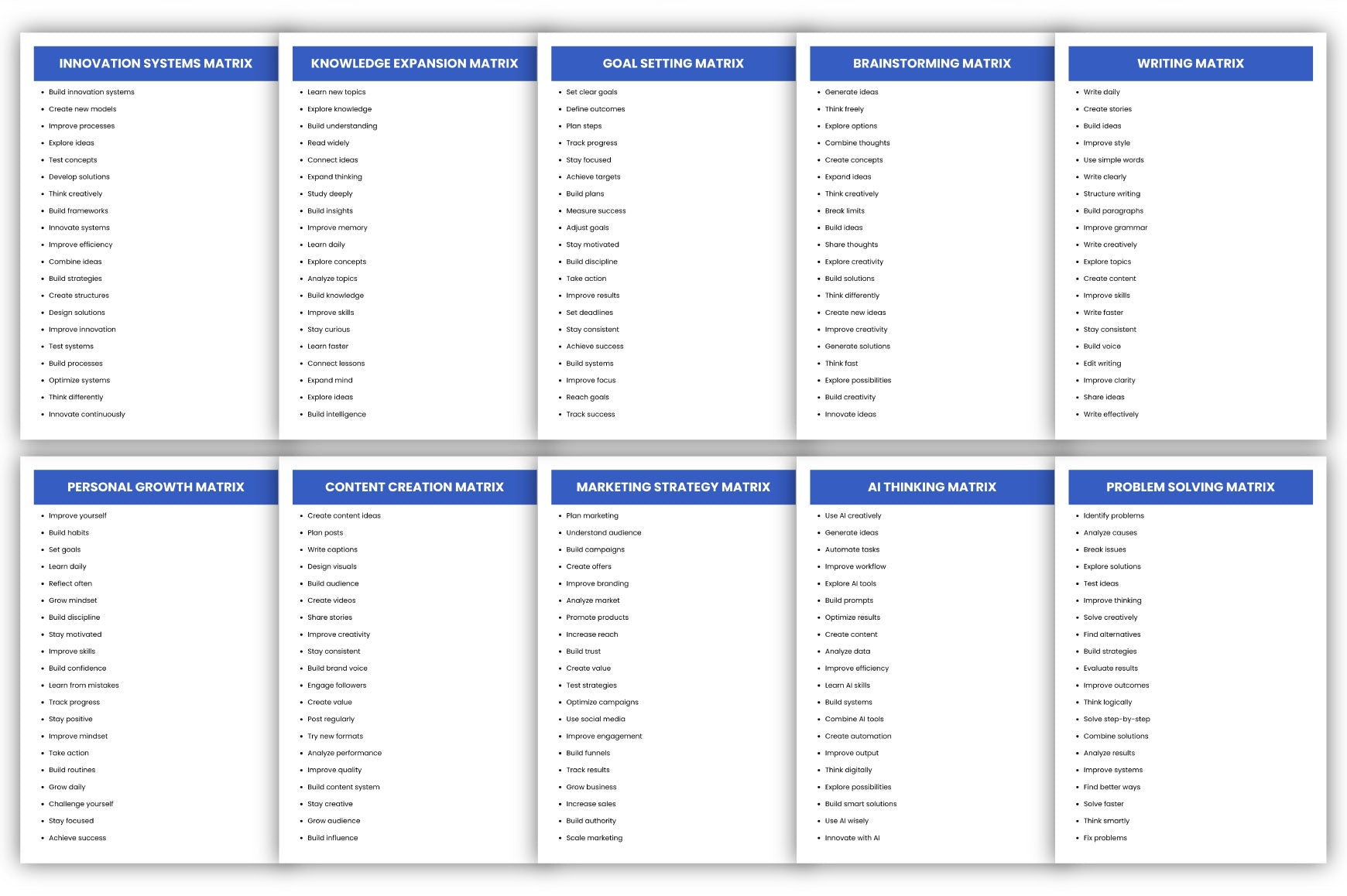 Creative Matrix Prompts