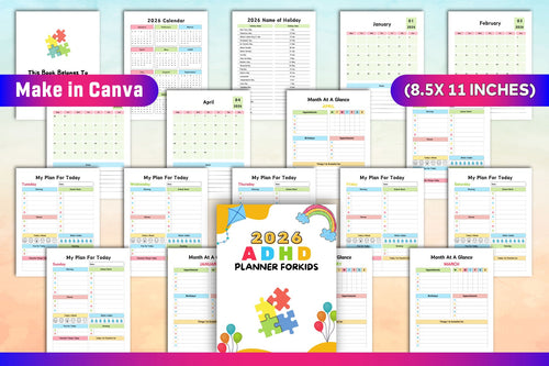 ADHD Planner for Kids organization and routine worksheets