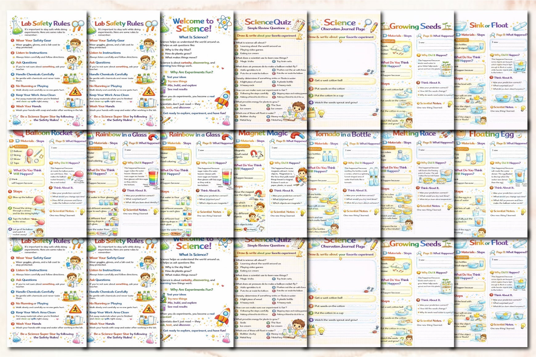 Everyday Science Experiments for Kids Planner