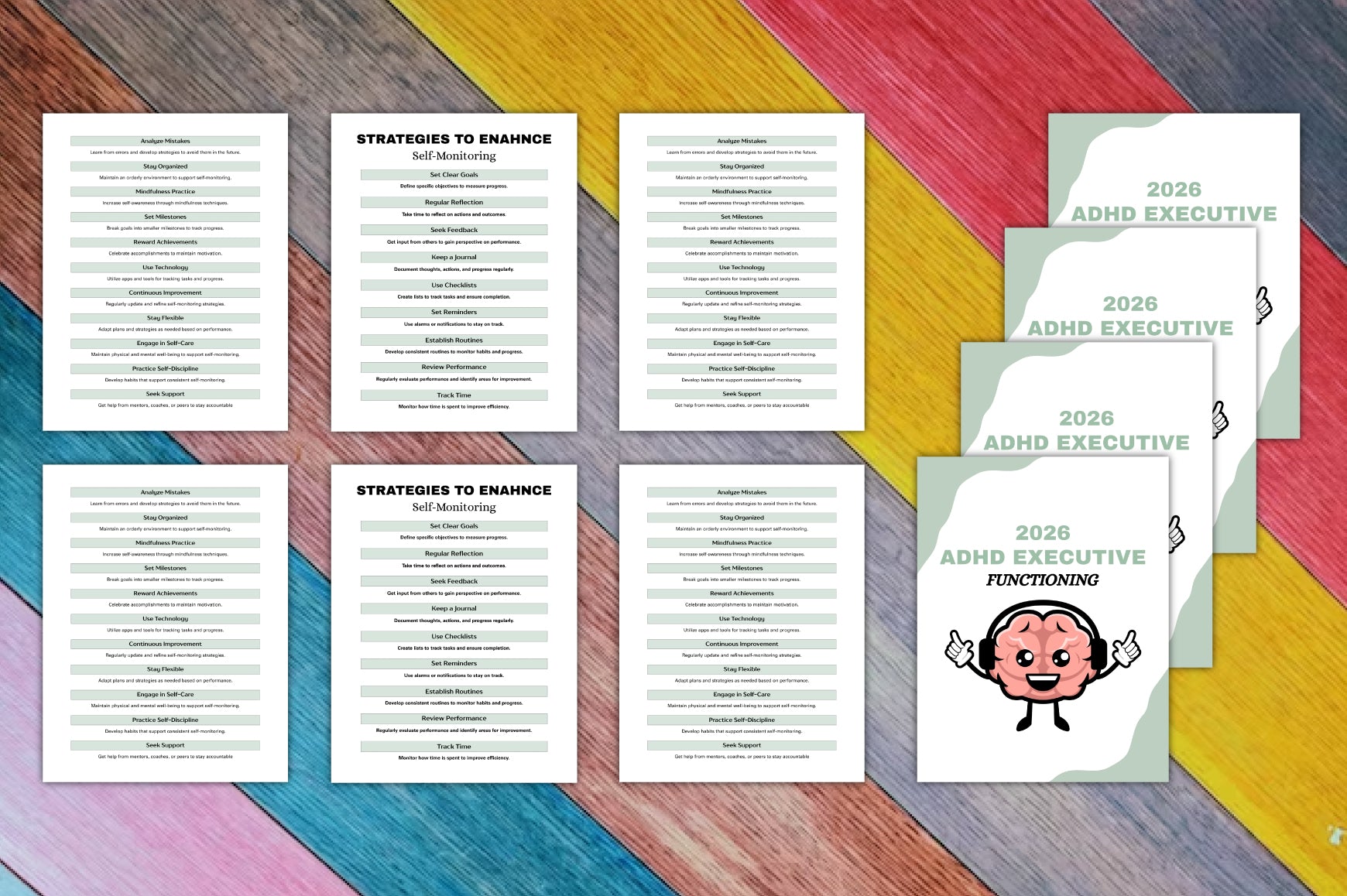 ADHD Executive Functioning Planner featuring planning and organization pages