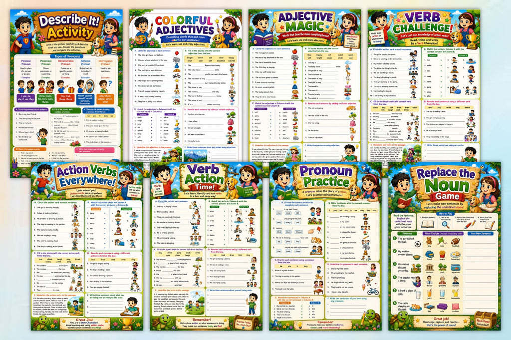 Kids Parts Of Speech Adventure Book