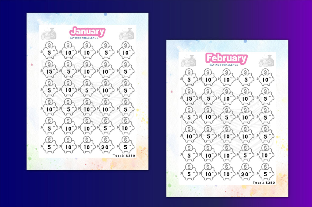 Month Savings Challenge Planner