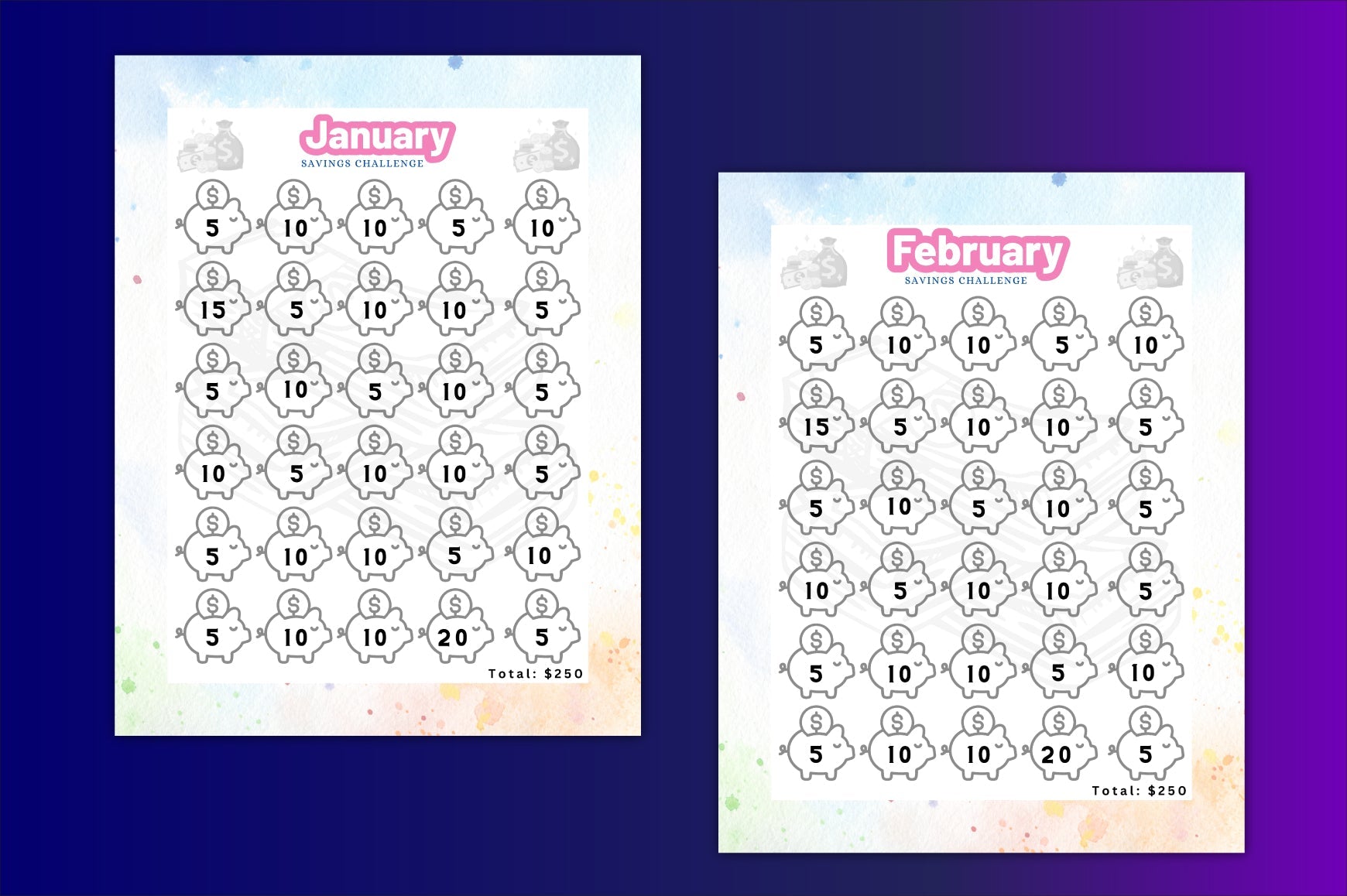 Month Savings Challenge Planner