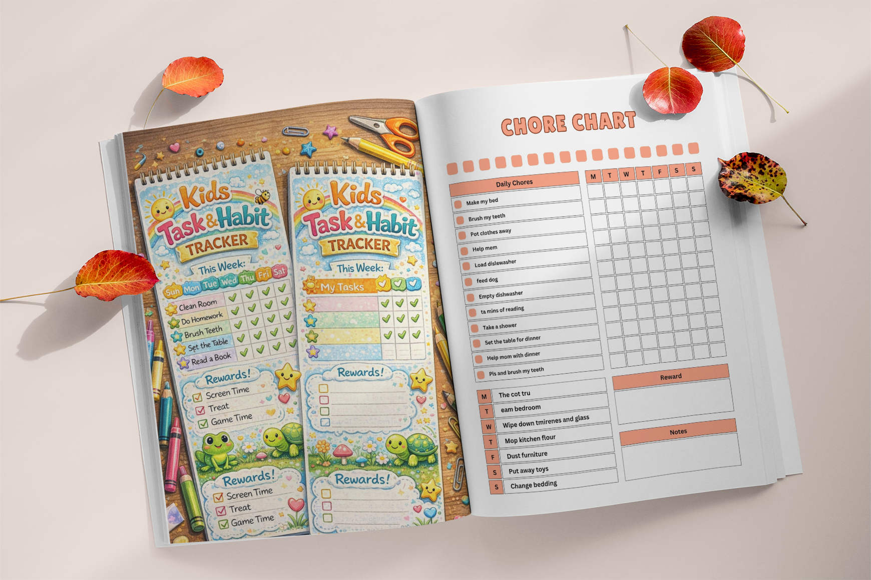 Kids Task Habit Sheets Planner