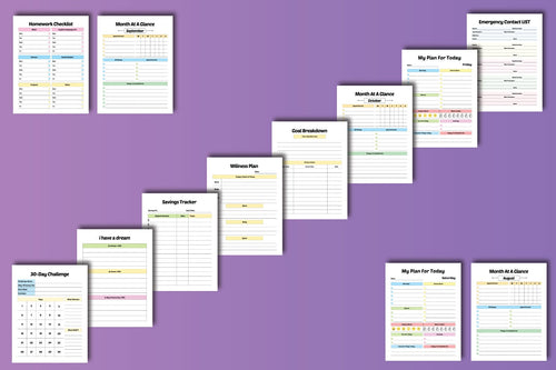ADHD Planner for Kids Worksheets