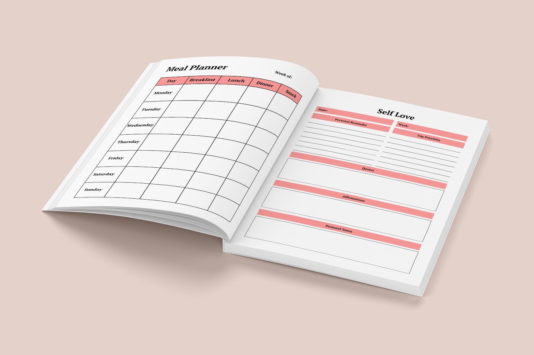 ADHD Focus Productivity Planner featuring focus and task management pages