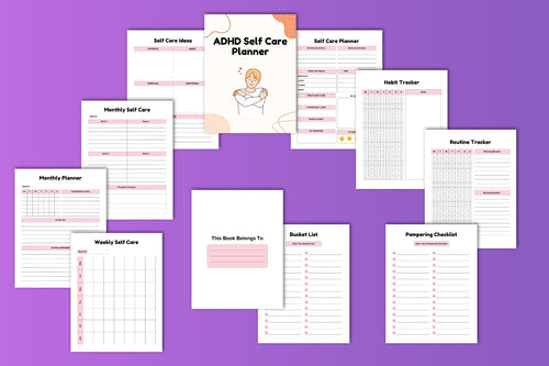 ADHD Self-Care Planner daily wellness and mood tracker printable