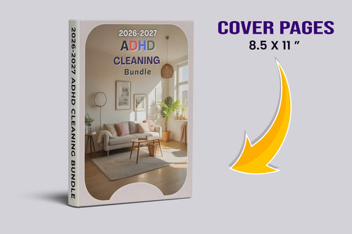 ADHD Cleaning Planner featuring daily cleaning routine worksheets