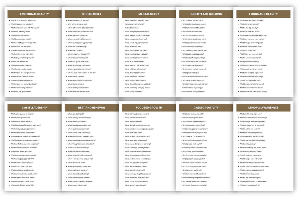 Calm Clarity Prompts for Mindfulness