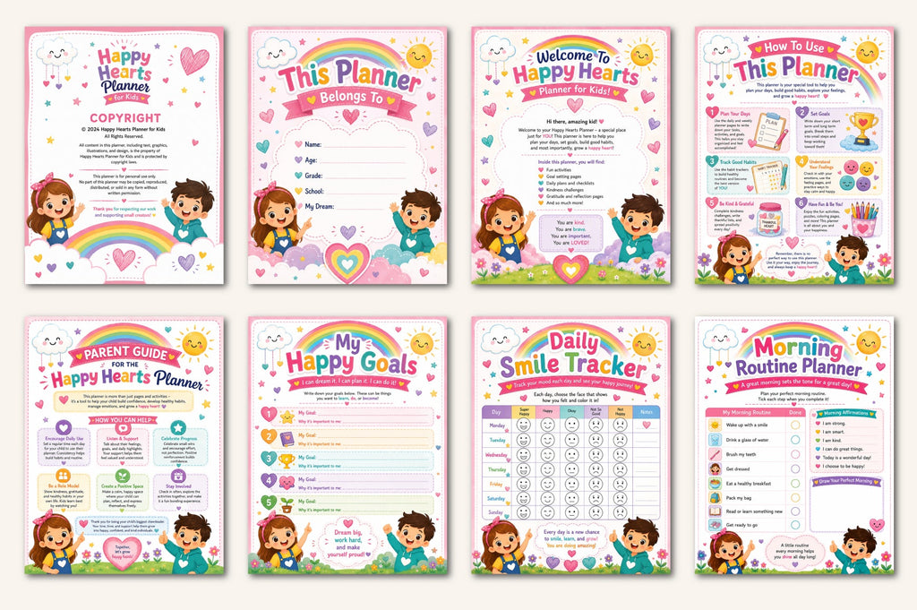Happy Hearts For Kids Planner