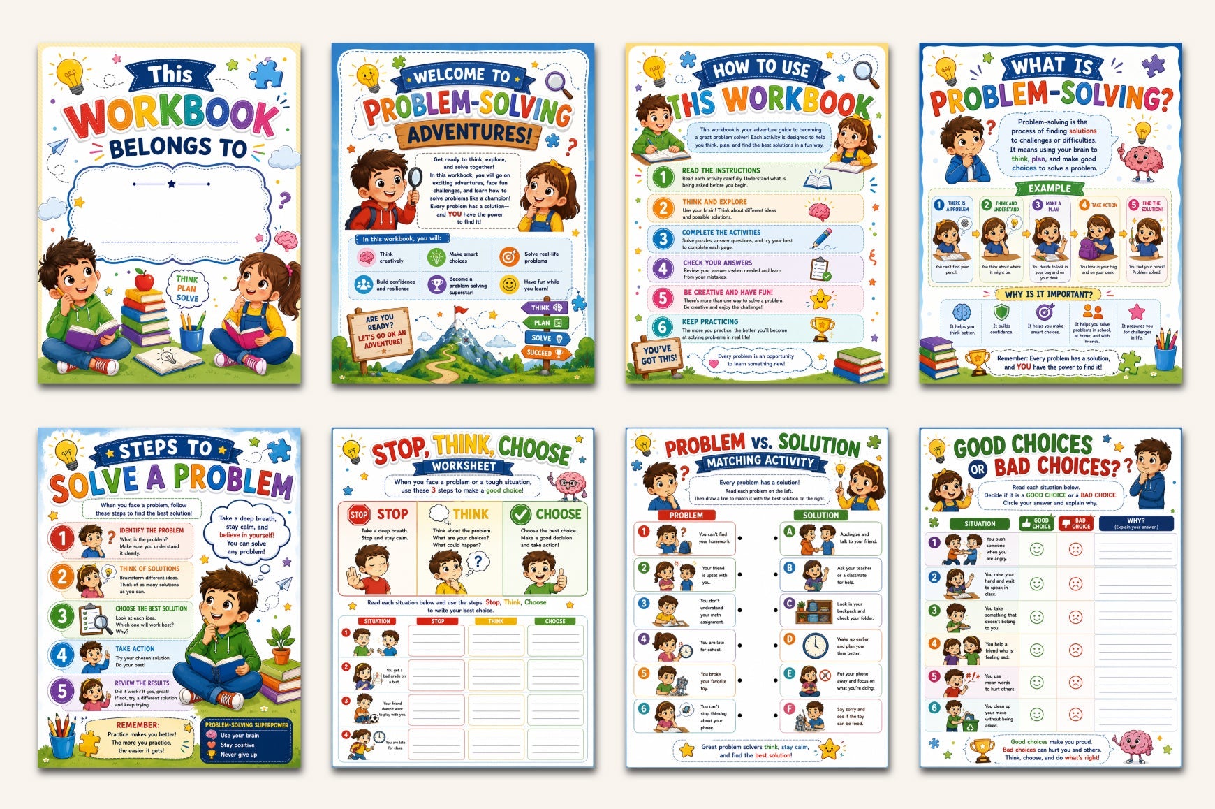 Problem Solving For Kids Workbook