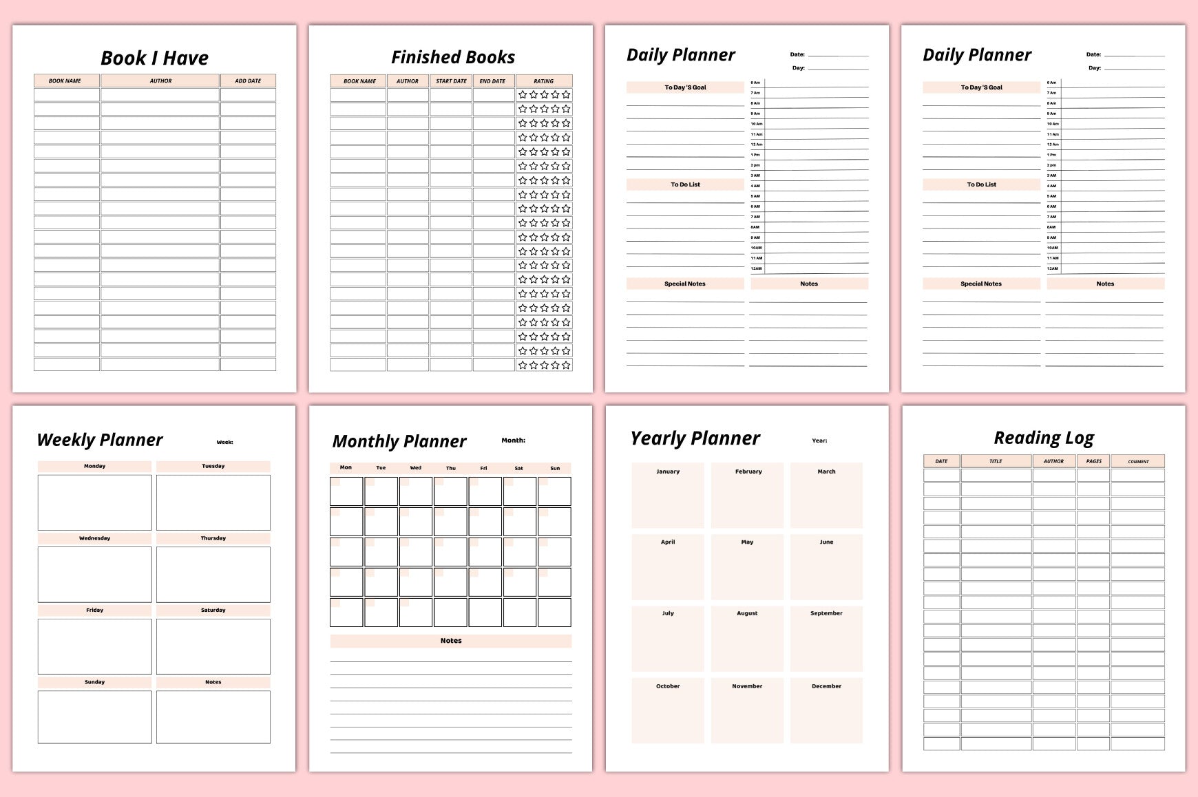 ADHD Productivity Planner featuring daily task management worksheets
