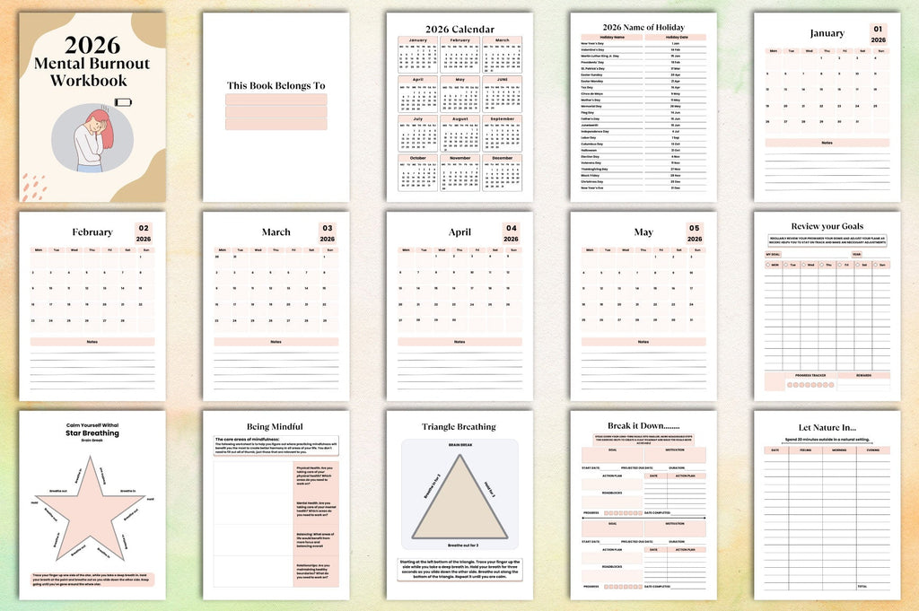 Mental Burnout Workbook for Recovery and Wellness