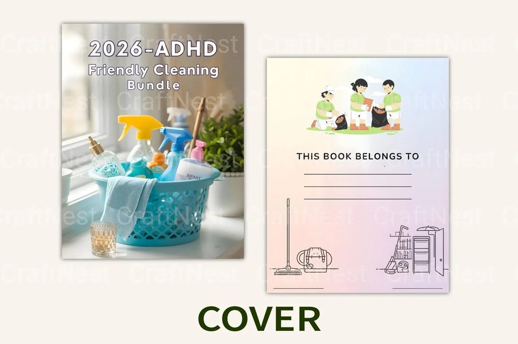Cleaning tips for ADHD featuring easy routines, decluttering ideas, and home organization checklists