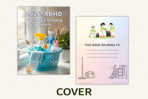 Cleaning tips for ADHD featuring easy routines, decluttering ideas, and home organization checklists