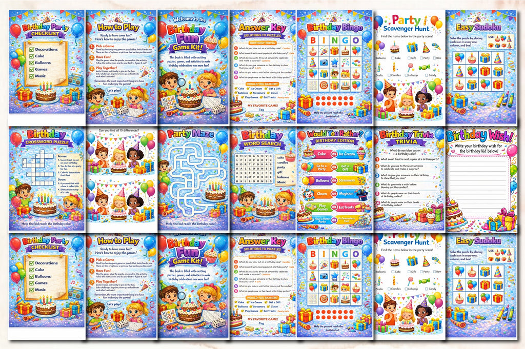 Birthday Fun Game Planner for Kids