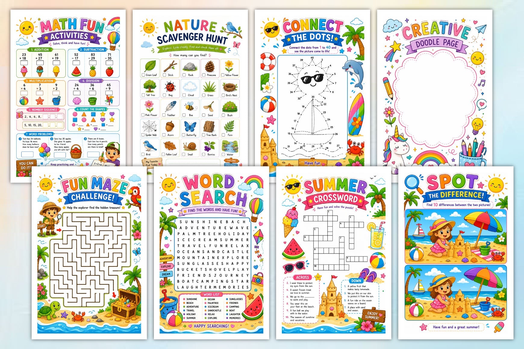 Summer Activity For Kids Planner