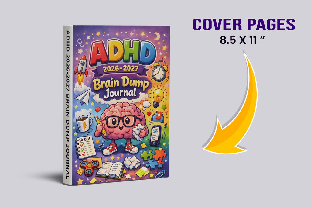 ADHD Brain Dump Journal featuring thought organization worksheets