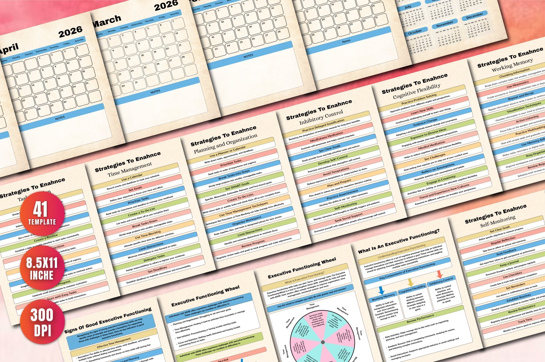 ADHD Executive Functioning Planner executive skills and organization worksheets