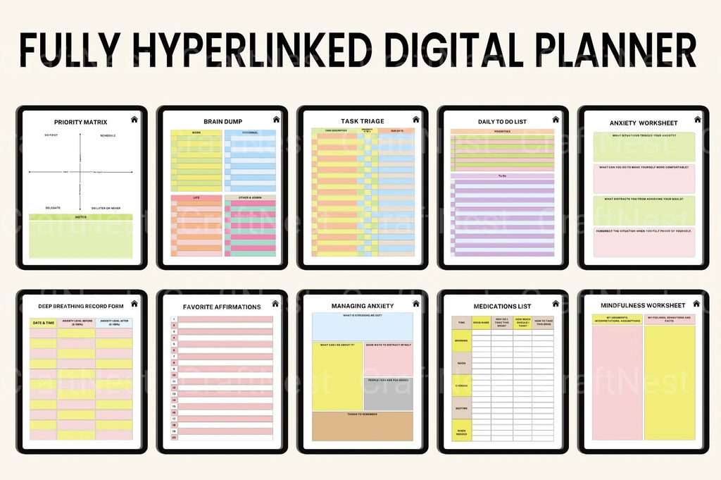 ADHD Printable Planner brain dump worksheet for clear thinking and focus
