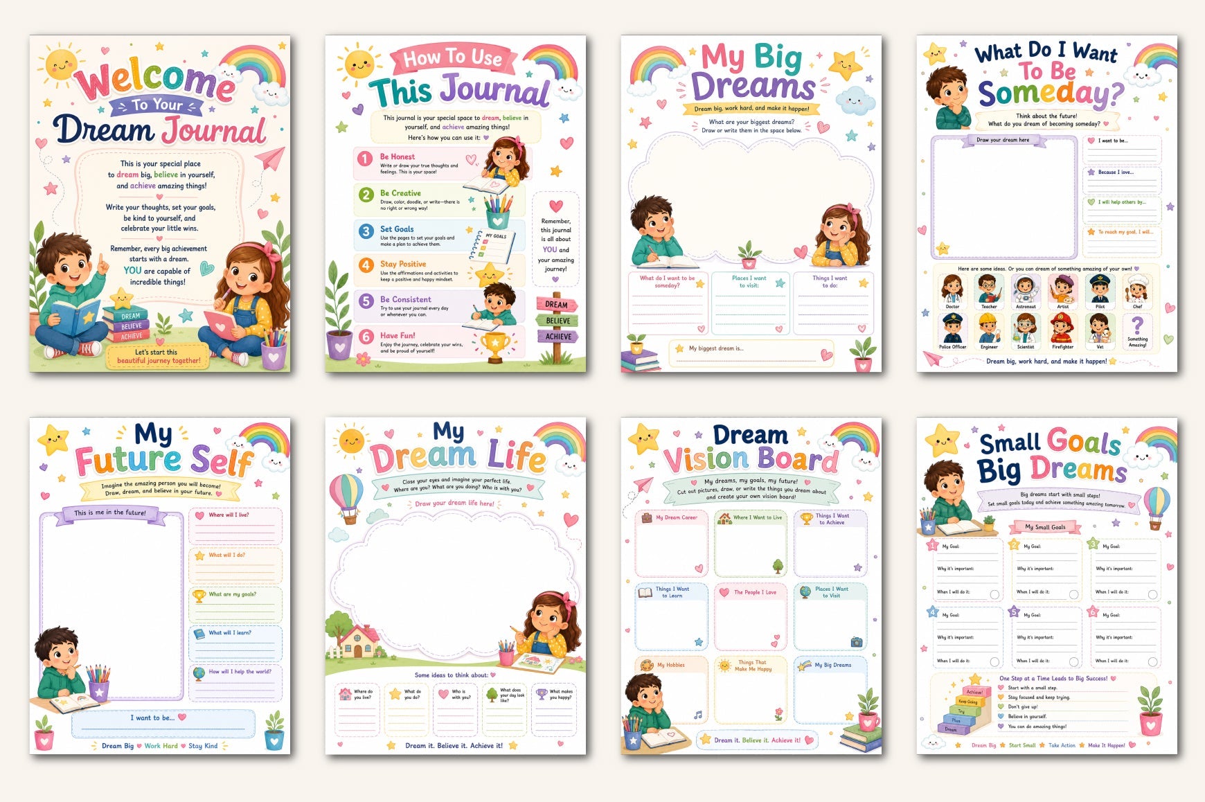 Dream Believe Achieve For Kids Journal