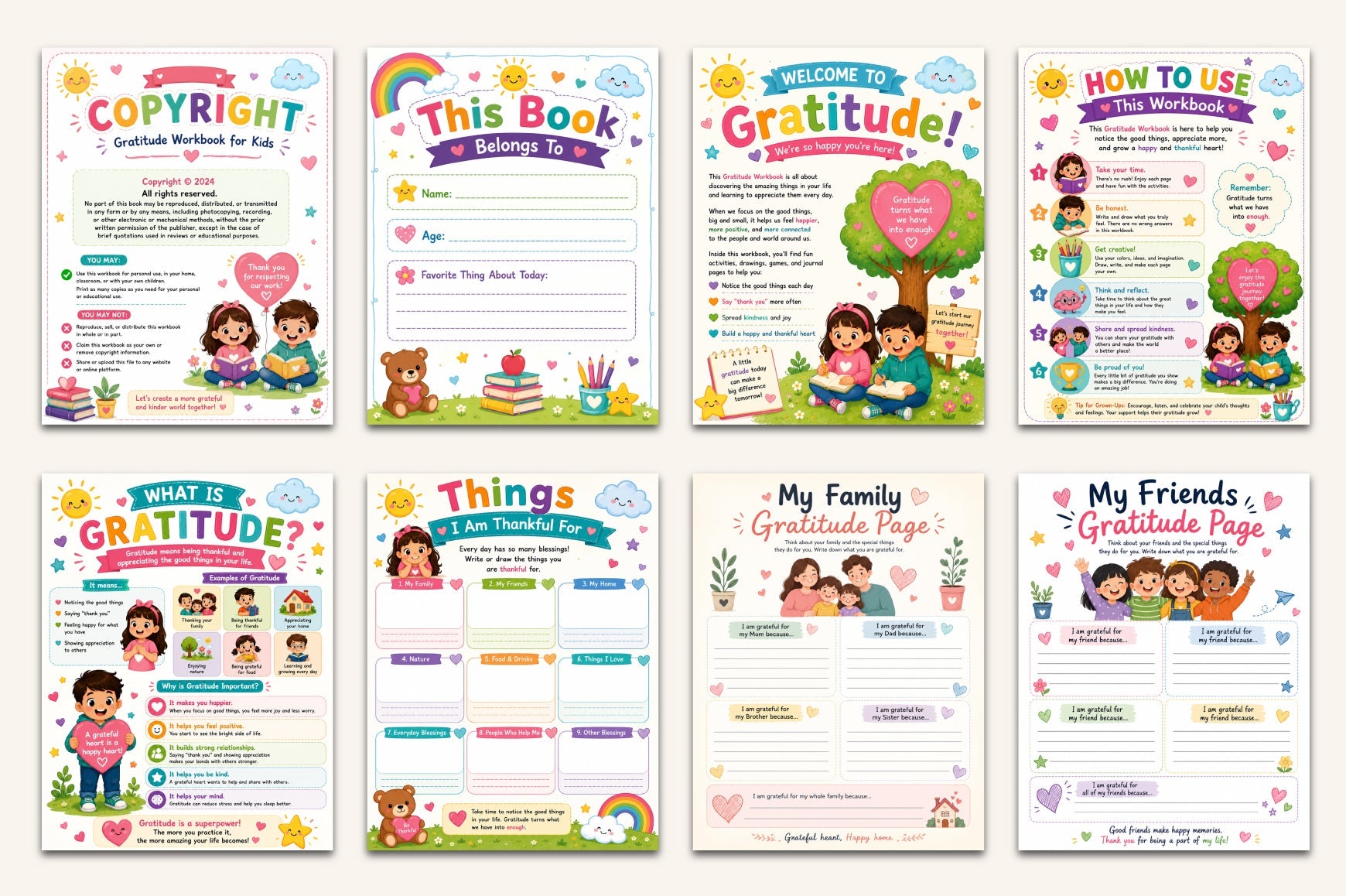 Gratitude For Kids Workbook