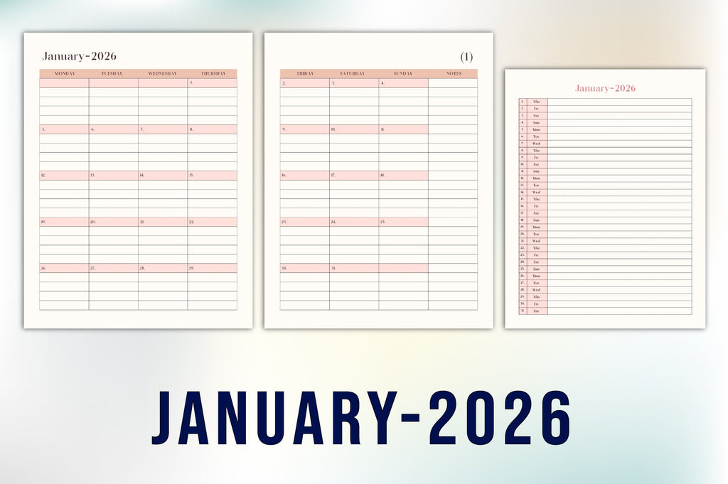 Monthly Format Planner