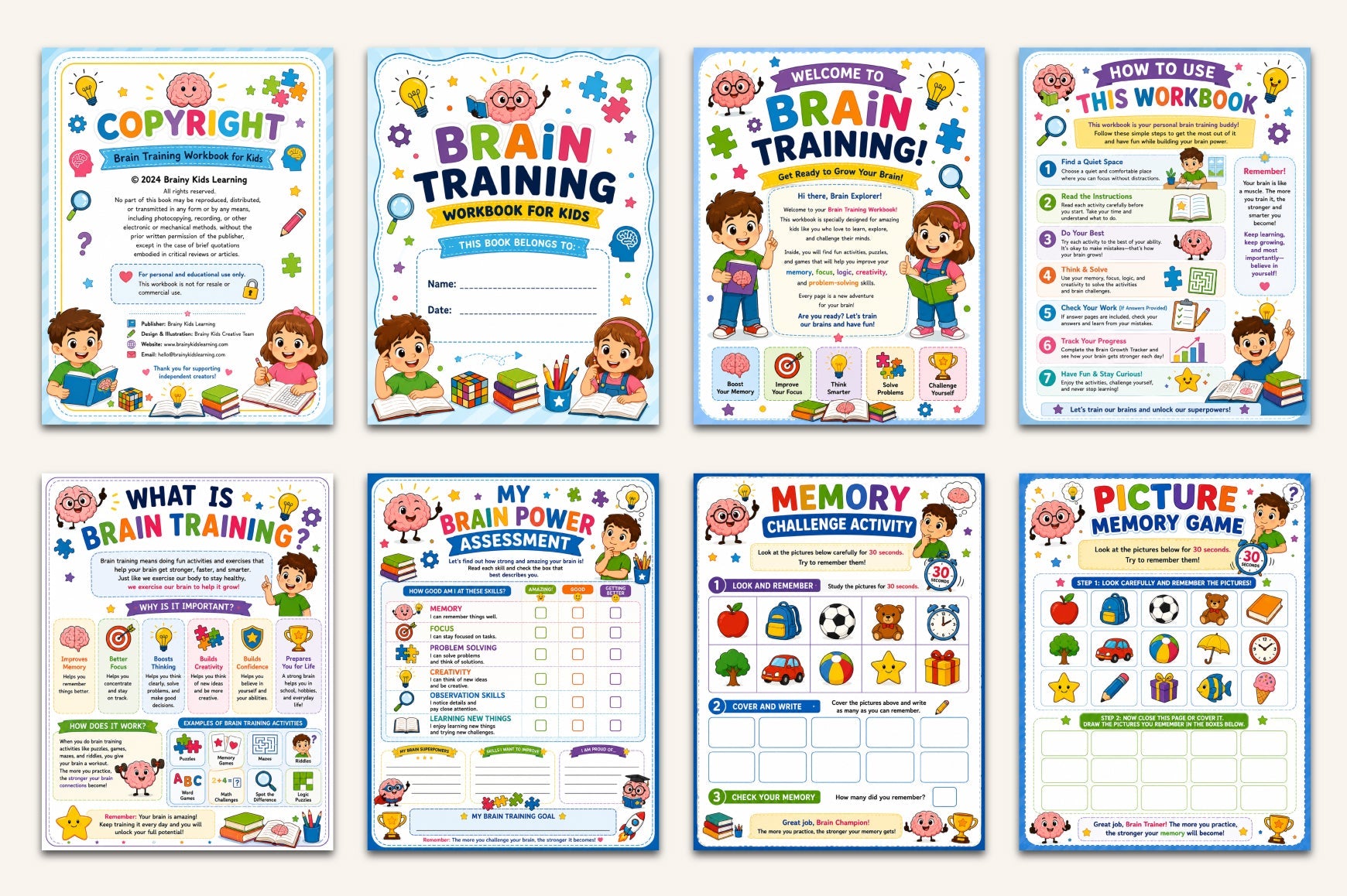 Brain Training For Kids Workbook