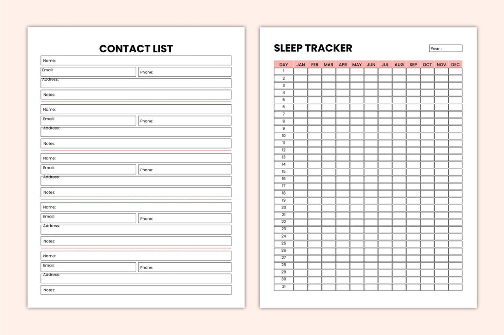 Sleep Tracking Journal for Better Rest