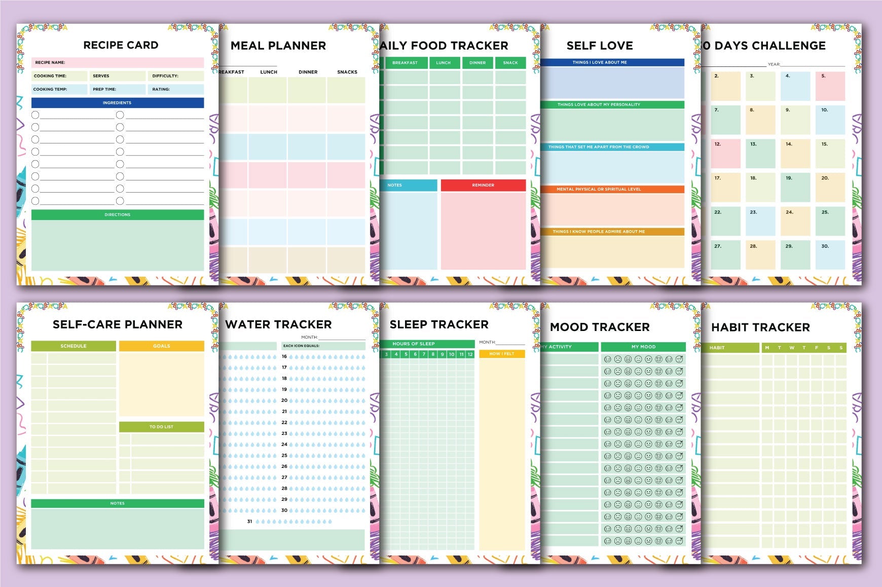 ADHD Kids Planner daily schedule and task management printable pages