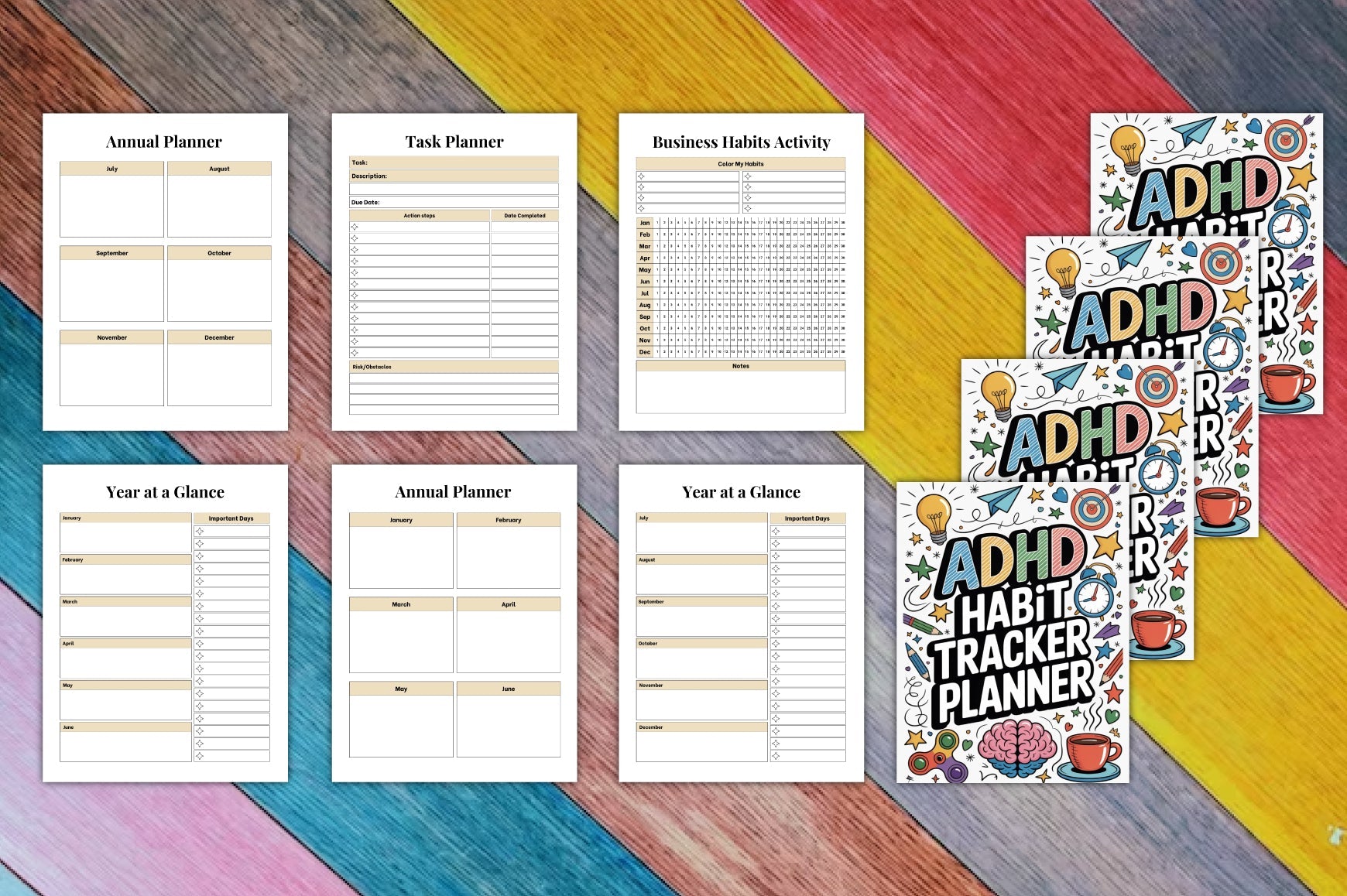 ADHD Habit Planner for Effective Organization printable PDF planner