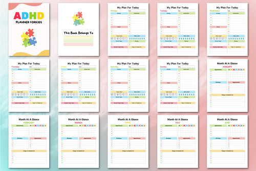 ADHD Planner for Kids Worksheets
