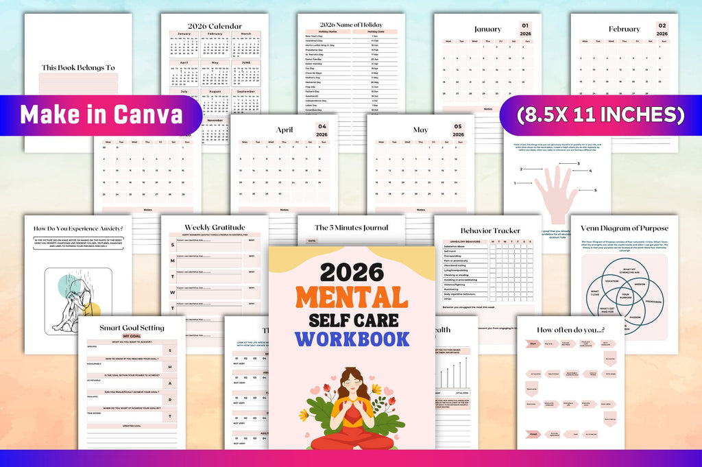 Mental Self Care Workbook for Personal Growth