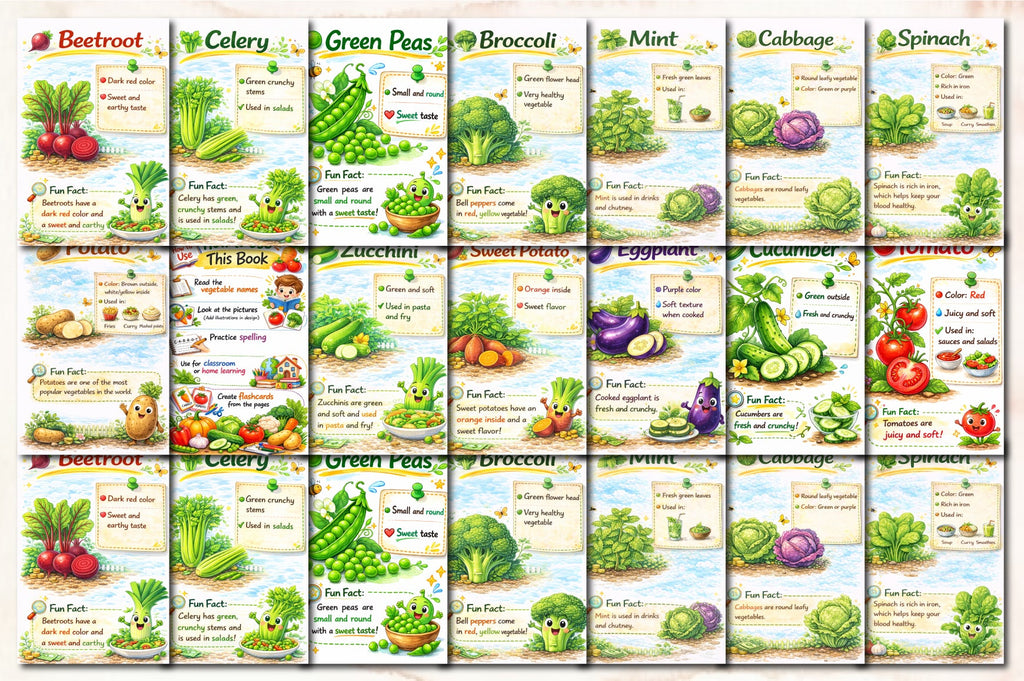 Vegetable Names Chart Planner