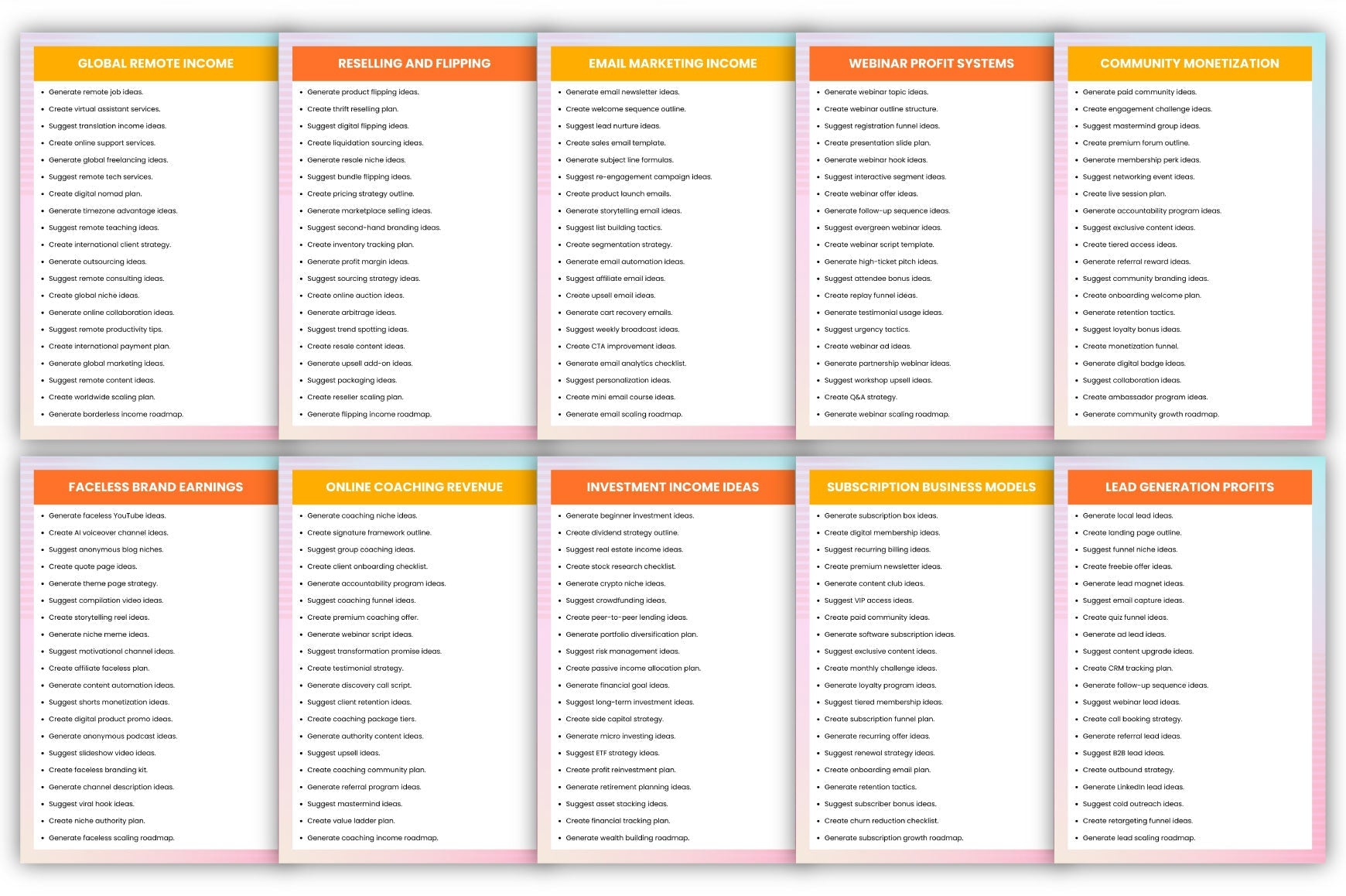 Creative Earn Prompts