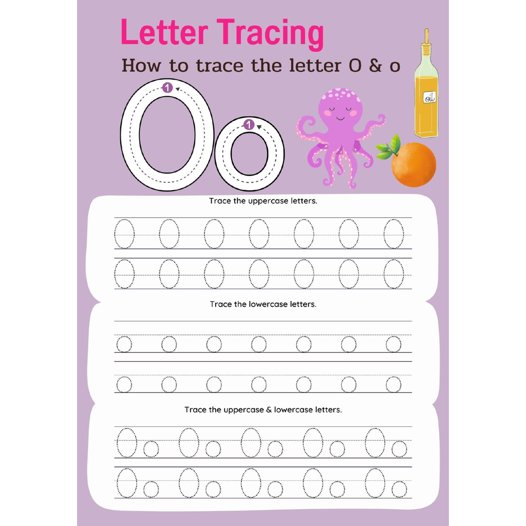 First Grade Letter Tracing Activity Workbook