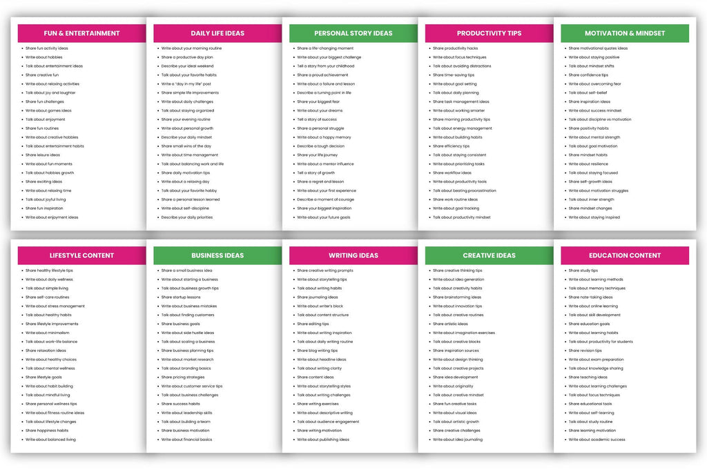 Blog Post Ideas and Prompts