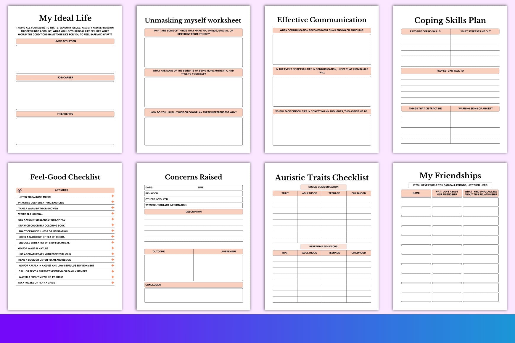 Autism Planner Printable Pages