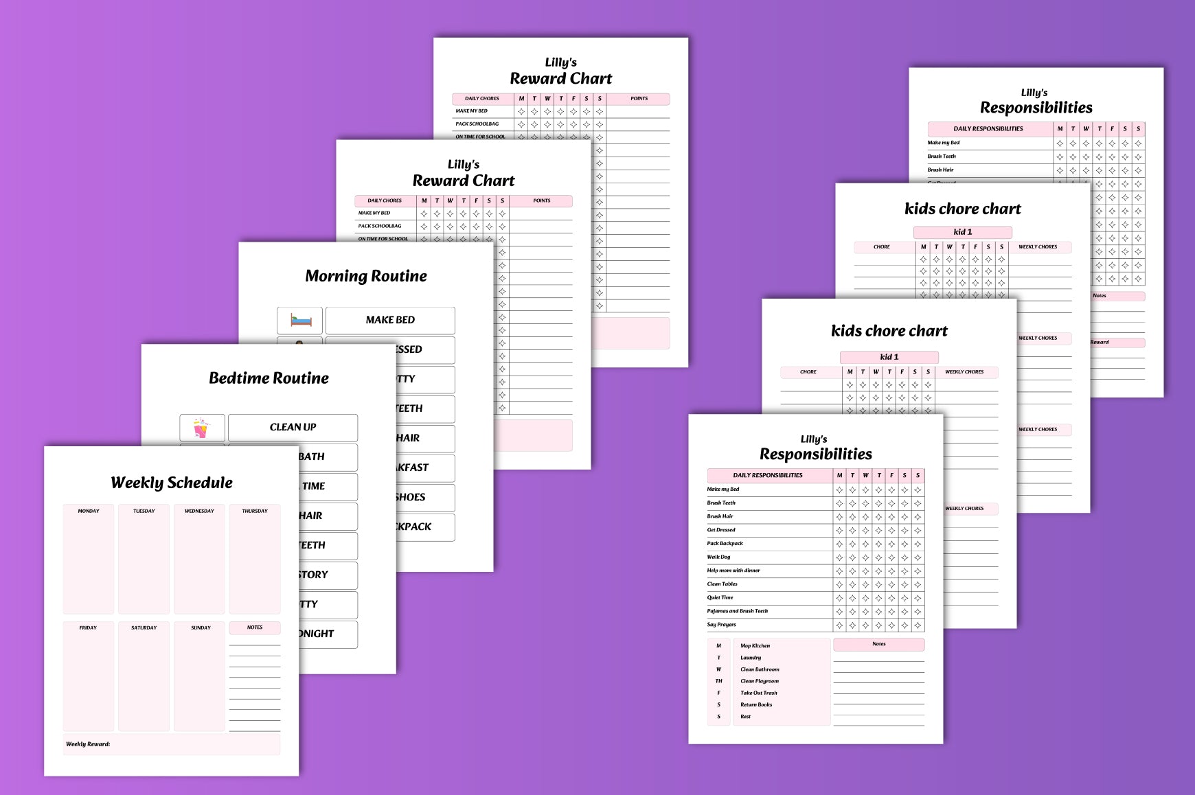 Chore Chart Planner for Kids