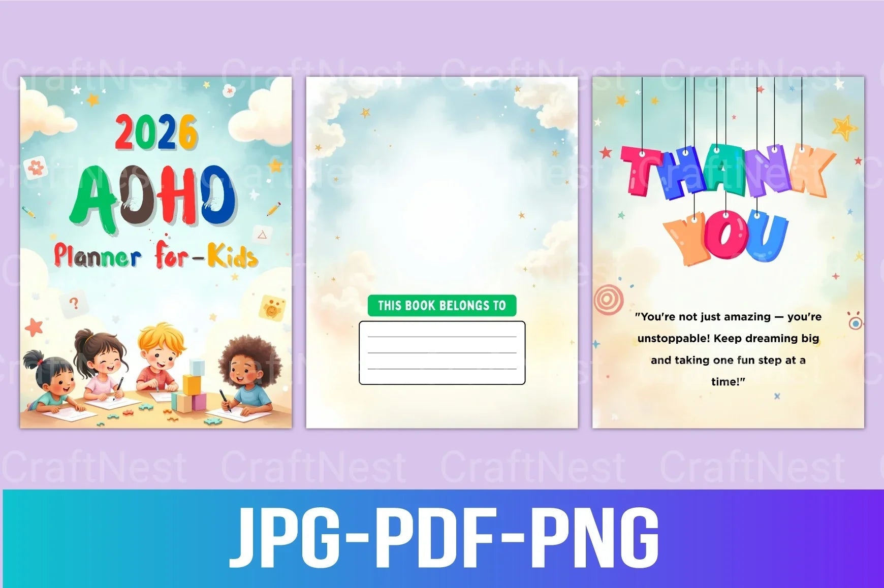 ADHD Printable Planner task checklist and homework organizer for kids