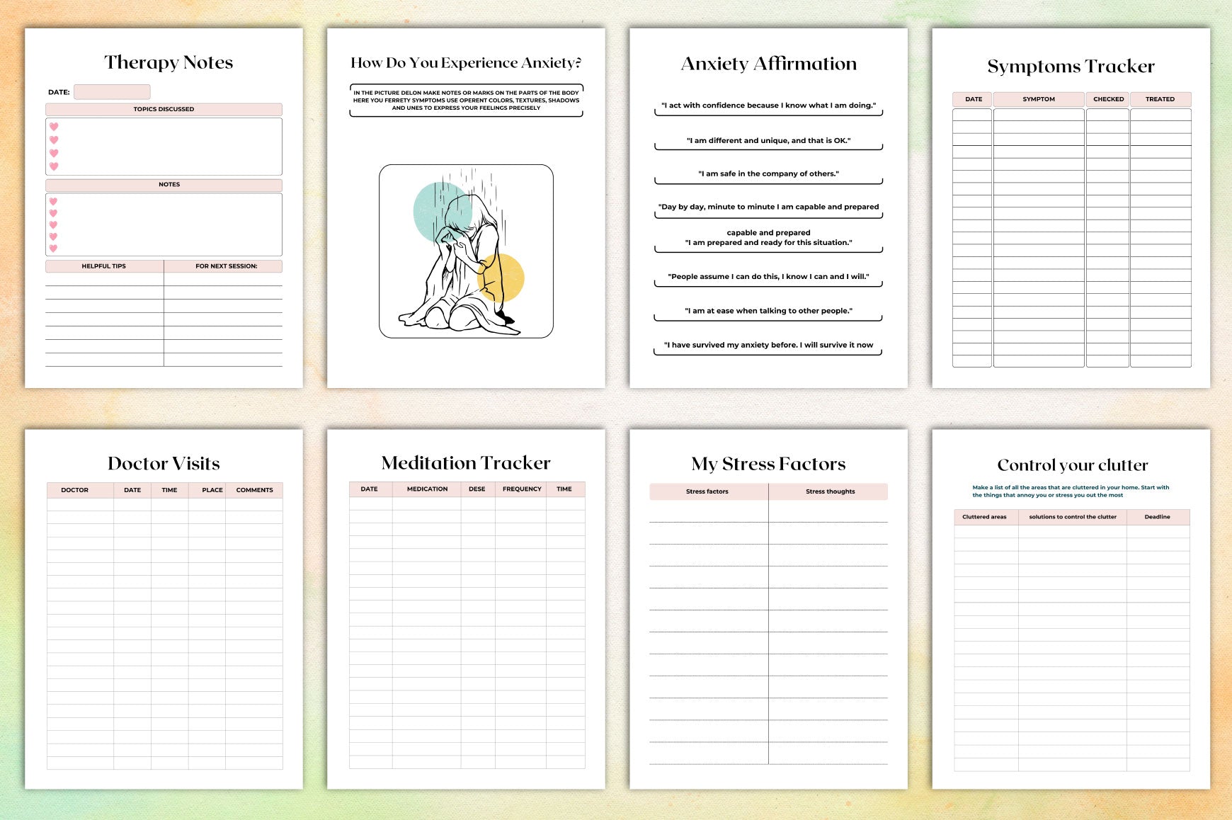 Mental Self Care Workbook for Personal Growth