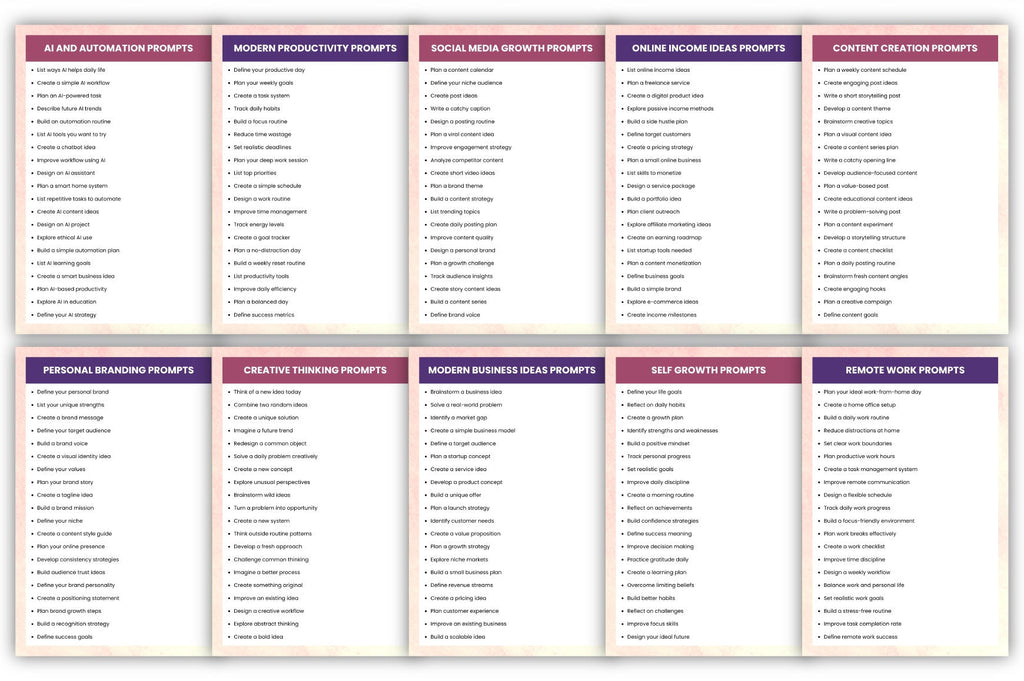 1000+ Modern Prompts