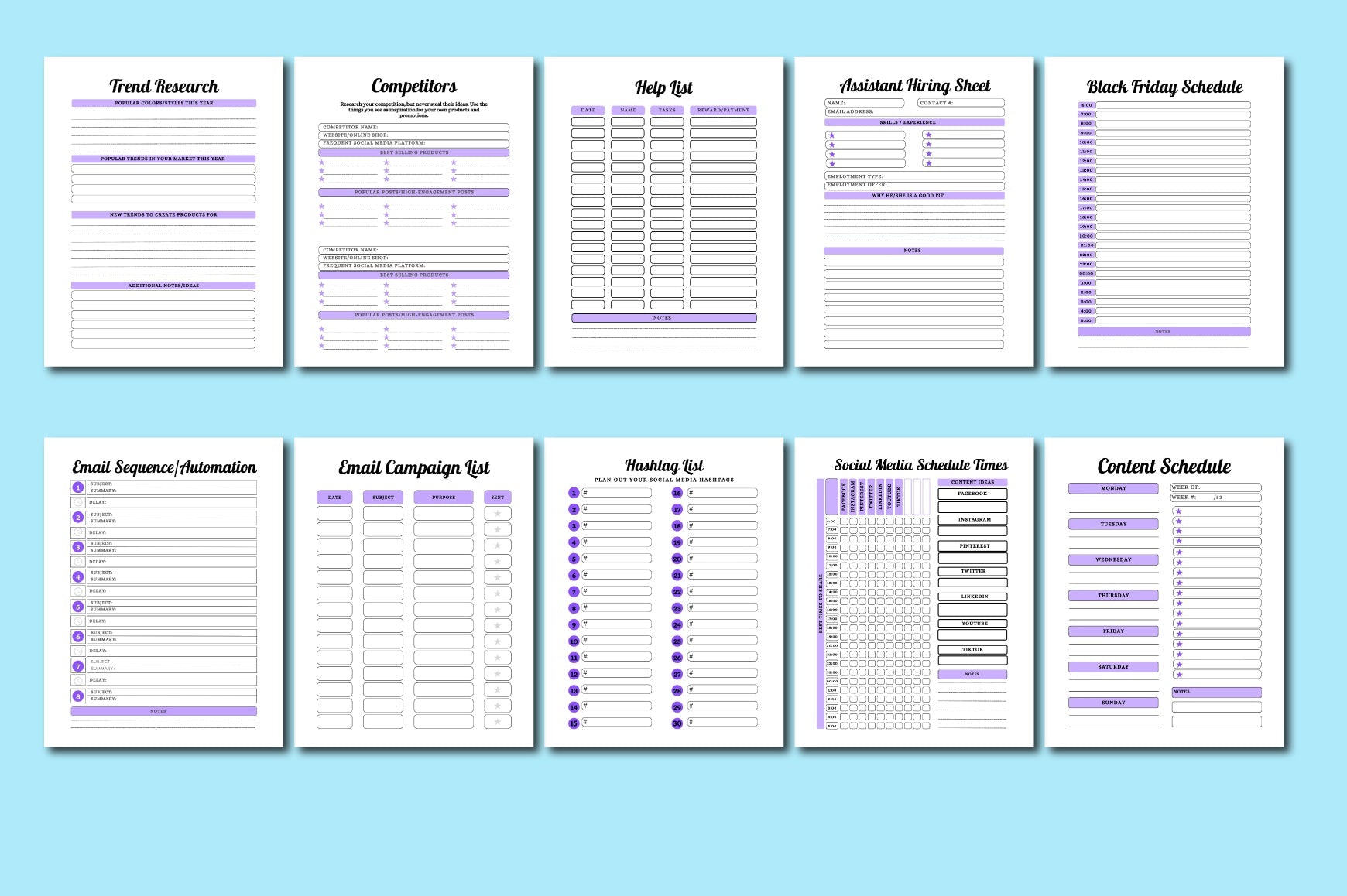 Black Friday Business Planner
