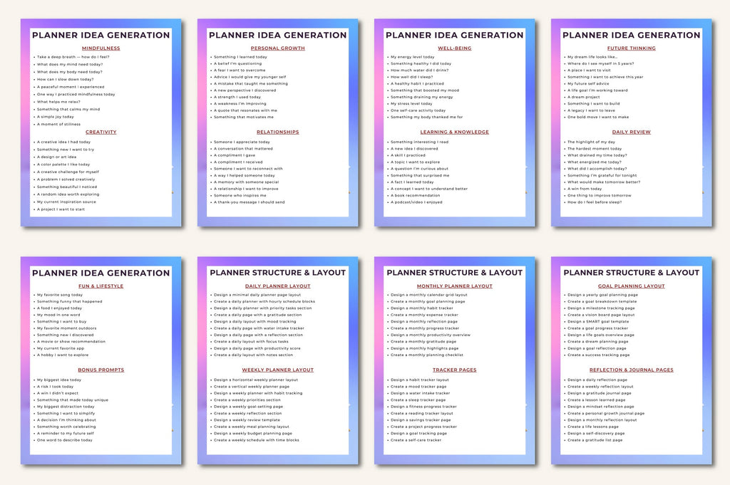 Digital Planner Prompt Guide