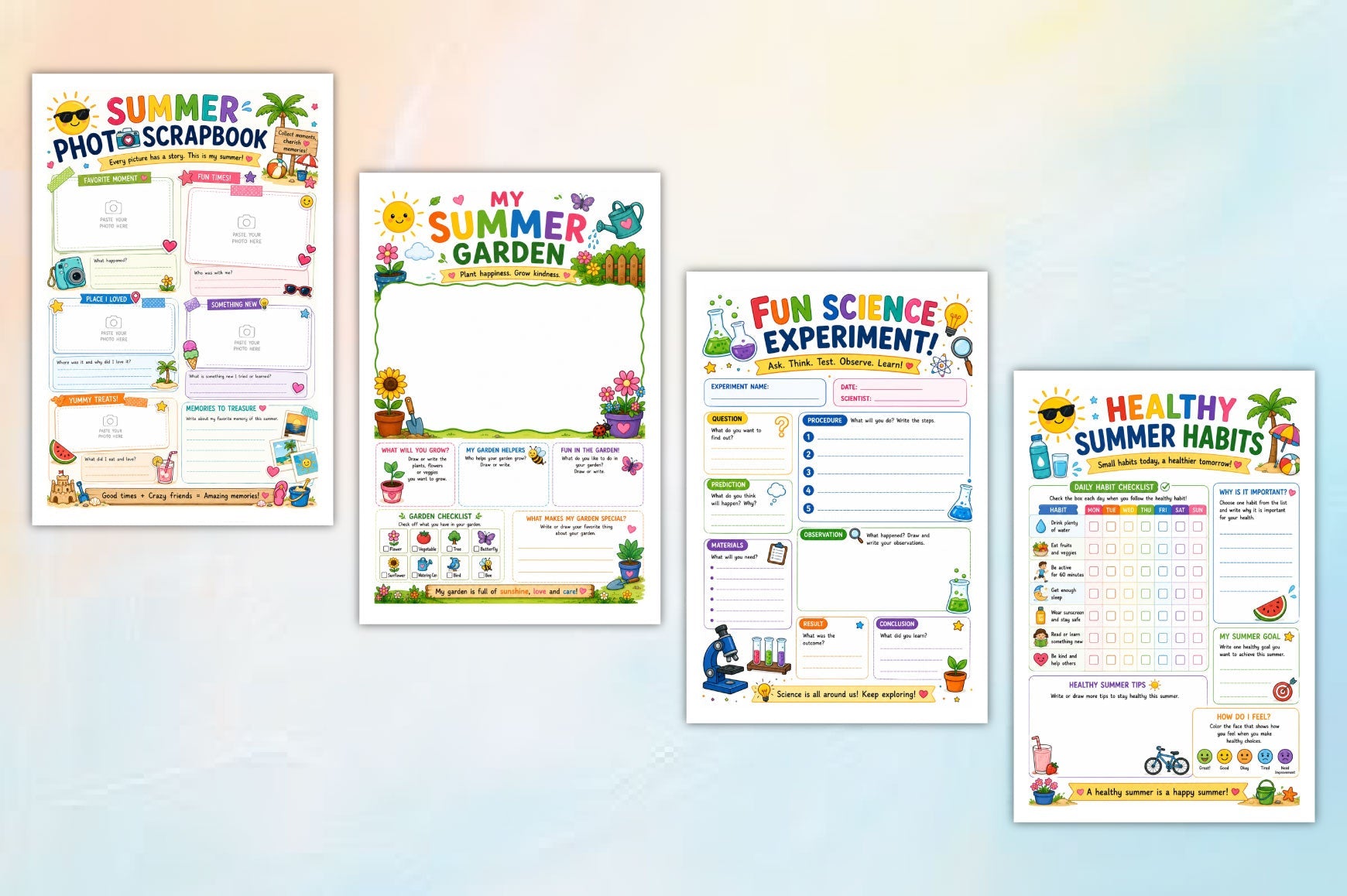 Summer Learning Activity For Kids Journal