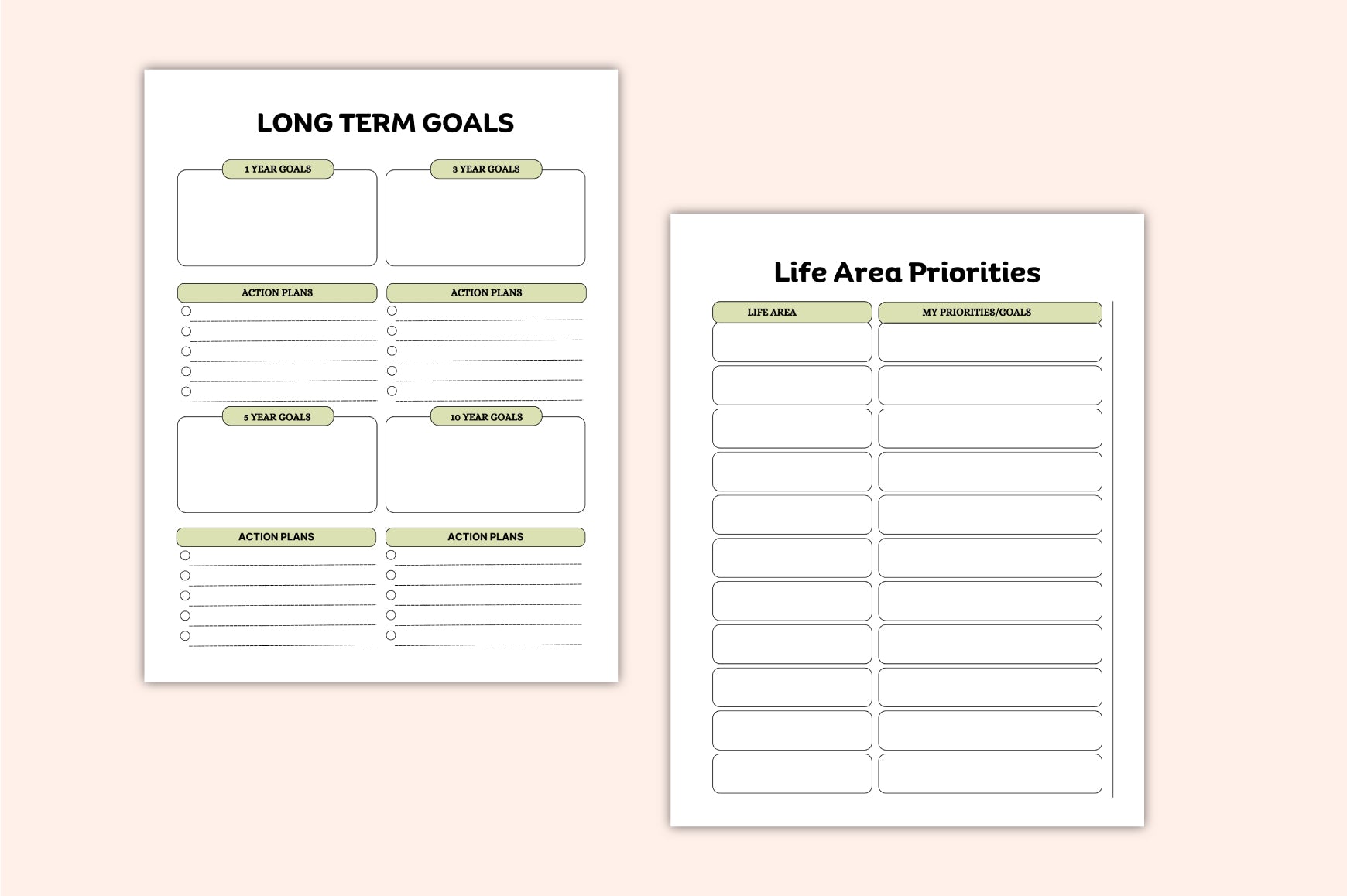 Peak Goal Setting Planner