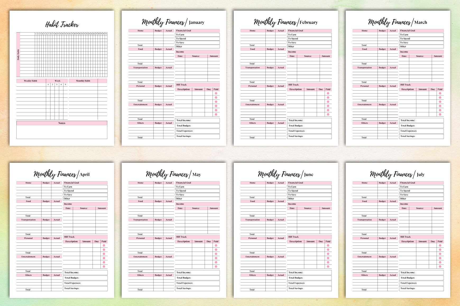 Undated Planner for Organization and Productivity
