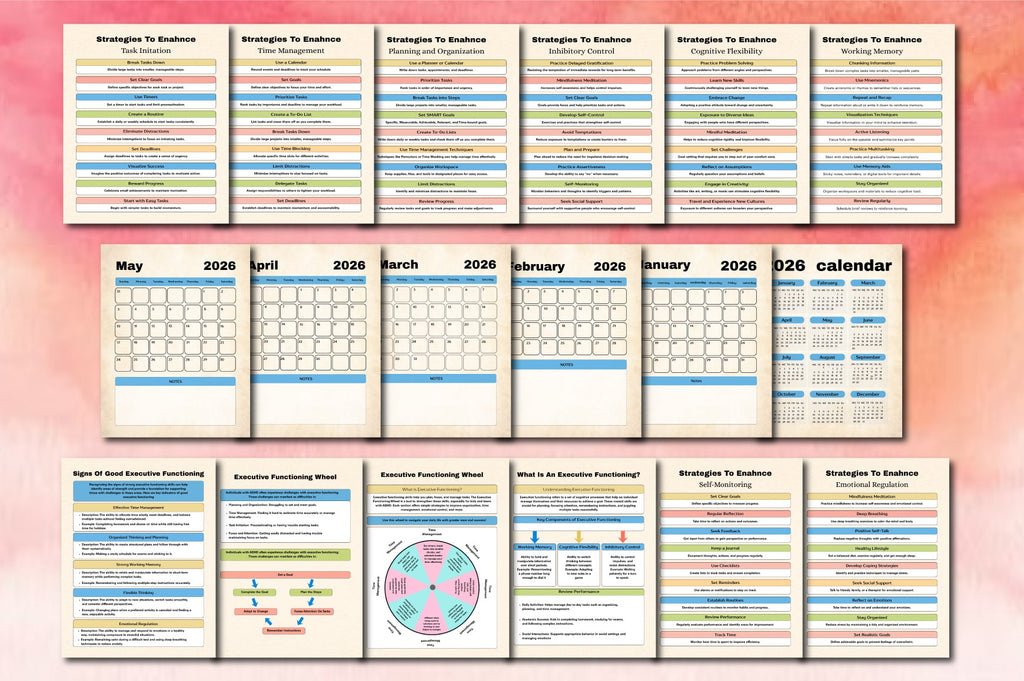 ADHD Executive Functioning Planner printable PDF productivity planner