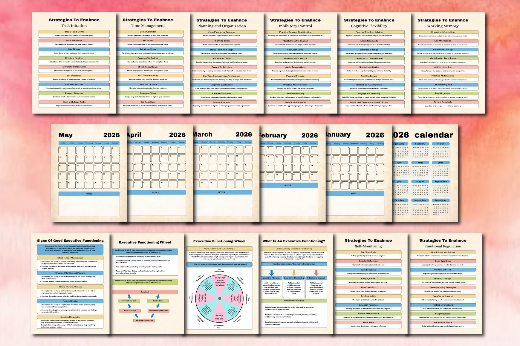 ADHD Executive Functioning Planner printable PDF productivity planner
