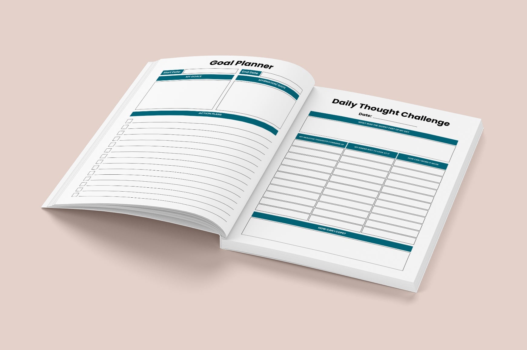 Mental Health Healing Journal for Anxiety and Depression